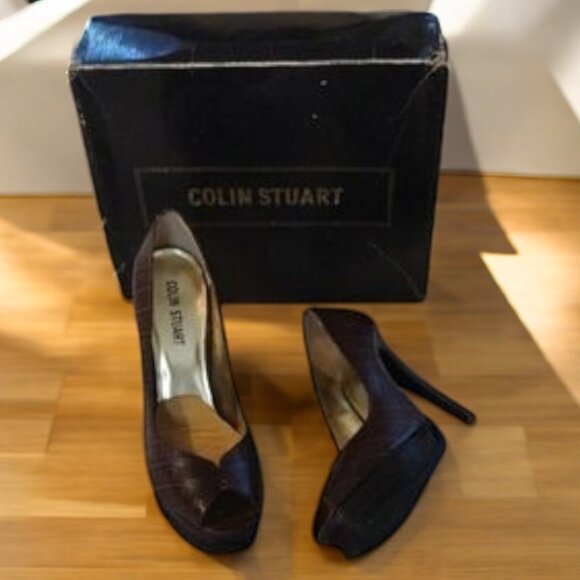 Colin Stuart Brown Stiletto Heels Elegant Formal Pumps - Picture 1 of 16